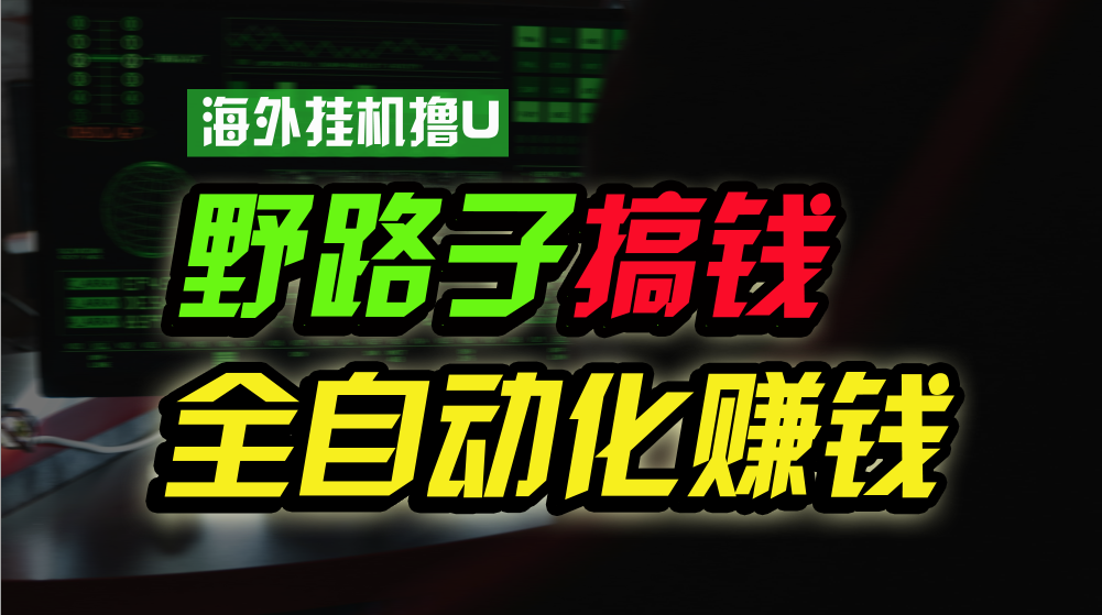 海外挂机撸U新平台，日赚8-15美元，全程无人值守，可批量放大，工作室内部项目！-玖哥网创