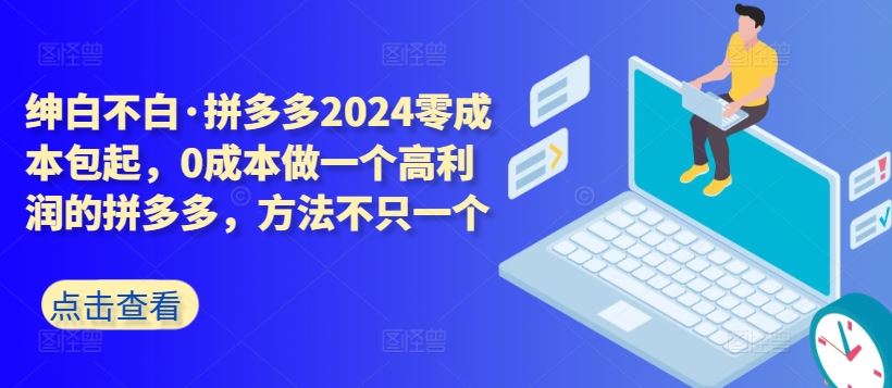 拼多多2024零成本包起，0成本做一个高利润的拼多多，方法不只一个-玖哥网创