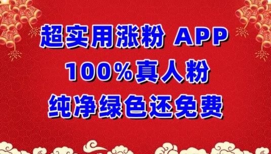 超实用涨粉，APP100%真人粉纯净绿色还免费，不再为涨粉犯愁【揭秘】-玖哥网创