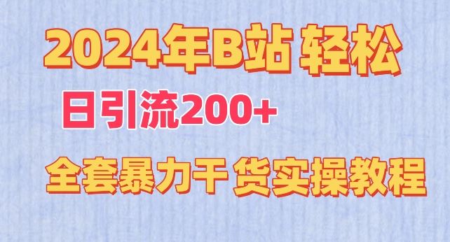 2024年B站轻松日引流200+的全套暴力干货实操教程【揭秘】-玖哥网创