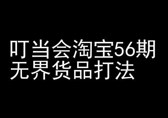 叮当会淘宝56期：无界货品打法-淘宝开店教程-玖哥网创