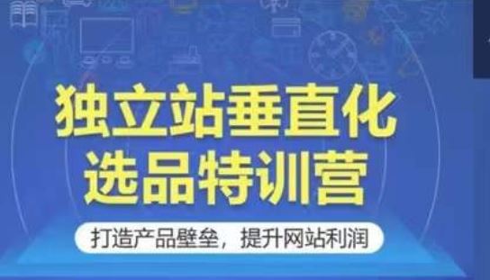 独立站垂直化选品特训营，打造产品壁垒，提升网站利润-玖哥网创