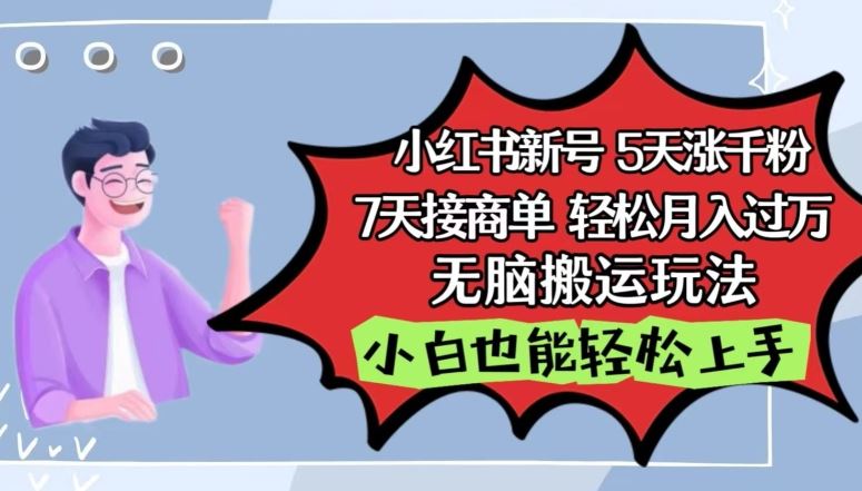 小红书影视泥巴追剧5天涨千粉，7天接商单，轻松月入过万，无脑搬运玩法【揭秘】-玖哥网创