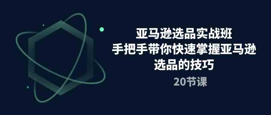亚马逊选品实战班，手把手带你快速掌握亚马逊选品的技巧（20节课）-玖哥网创