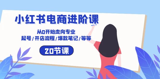 小红书电商进阶课：从0开始走向专业 起号/开店流程/爆款笔记/等等（20节）-玖哥网创