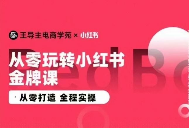 王导主·小红书电商运营实操课，​从零打造  全程实操-玖哥网创
