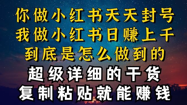 都知道小红书能引流私域变现，可为什么我能一天引流几十人变现上千，但你却频频封号违规被限流【揭秘】-玖哥网创