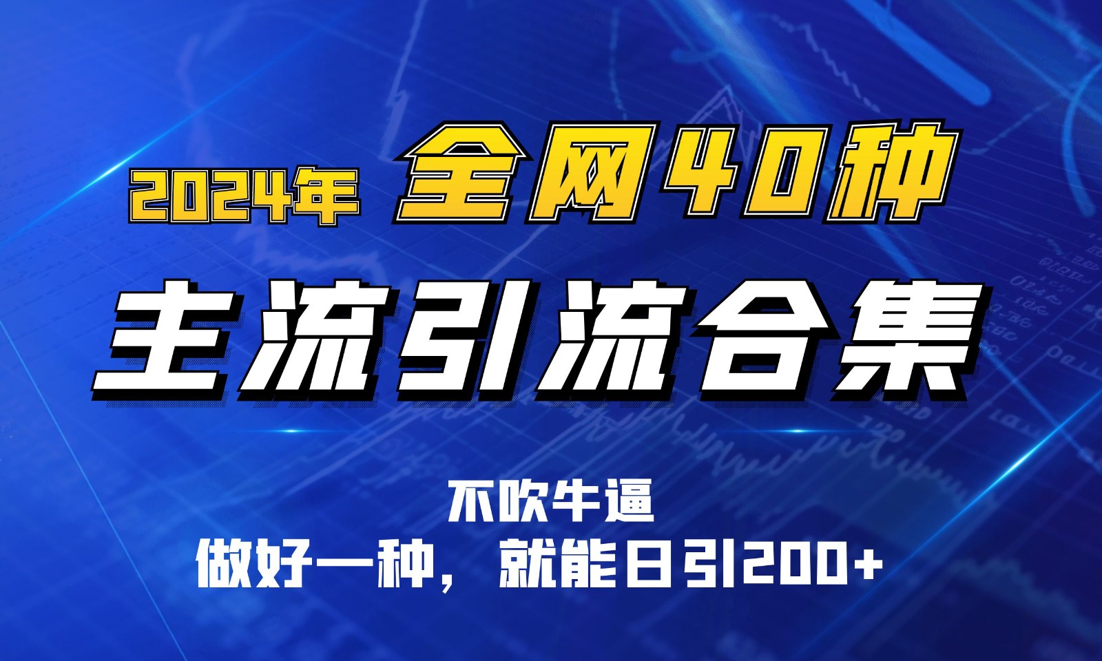 2024年全网40种暴力引流合计，做好一样就能日引100+-玖哥网创