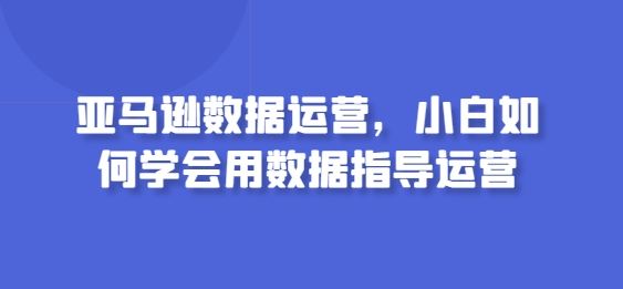 亚马逊数据运营，小白如何学会用数据指导运营-玖哥网创