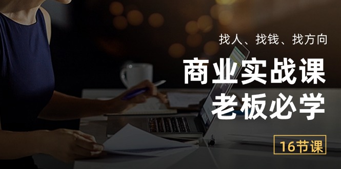 商业实战课【老板必学】：找人、找钱、找方向（16节课）-玖哥网创