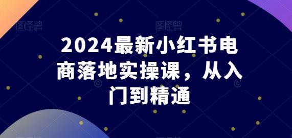 2024最新小红书电商落地实操课，从入门到精通-玖哥网创