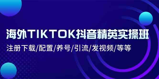 海外TIKTOK抖音精英实操班：注册下载/配置/养号/引流/发视频/等等-玖哥网创