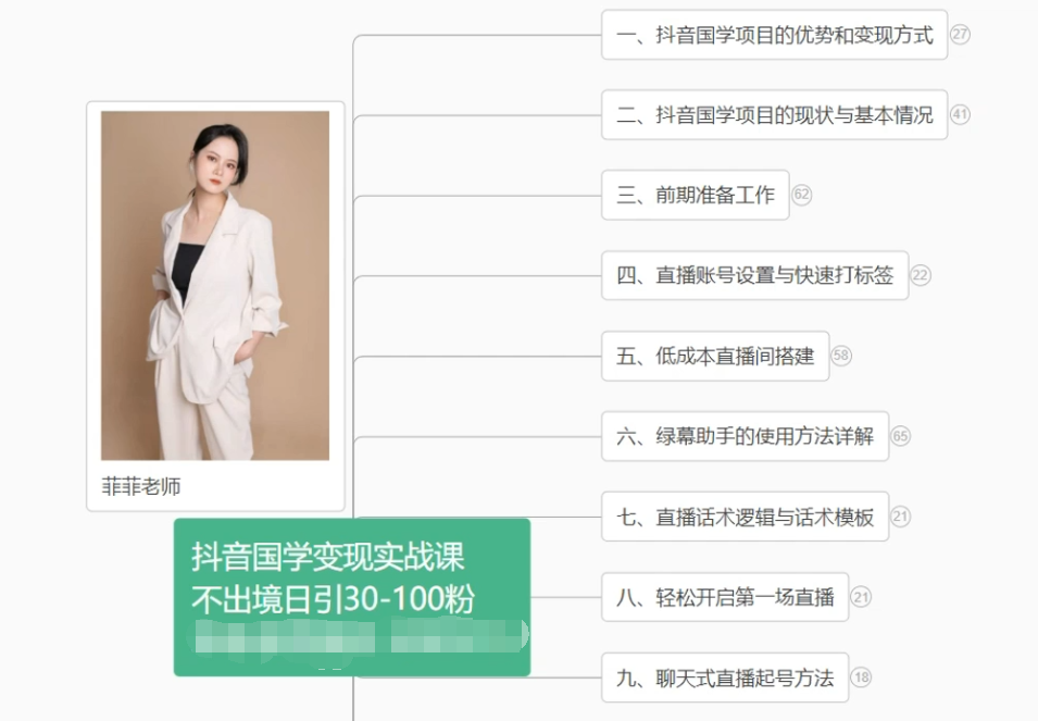 抖音国学变现项目：不出境日引30-100粉实战课程-玖哥网创