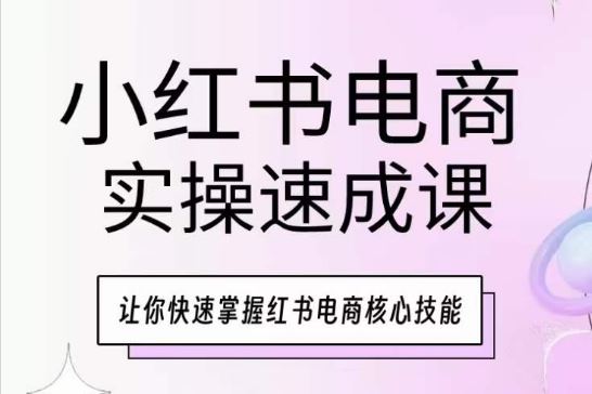 小红书电商实操速成课，让你快速掌握红书电商核心技能-玖哥网创