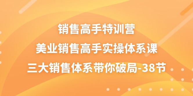 销售高手特训营，美业销售高手实操体系课，三大销售体系带你破局（38节）-玖哥网创