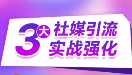 3大社媒引流实战强化，多渠道站外引流，高效精准获客，订单销售额翻倍增长-玖哥网创