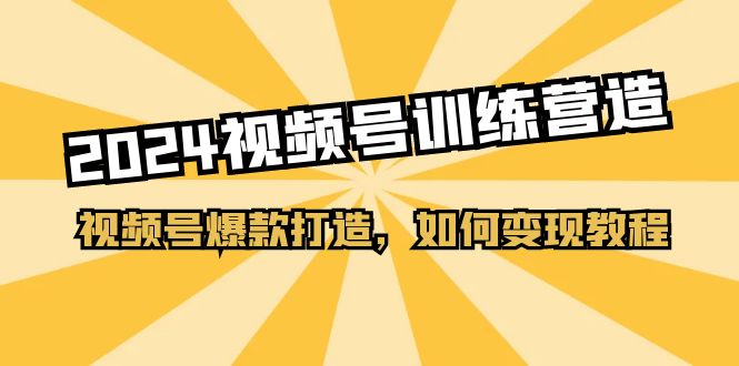 2024视频号训练营，视频号爆款打造，如何变现教程（20节课）-玖哥网创