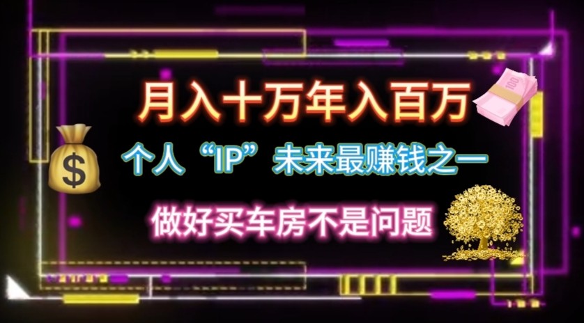 个人“ip”月入10w，年入100w-玖哥网创