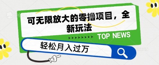 可无限放大的零撸项目，全新玩法，一天单机撸个50+没问题【揭秘】-玖哥网创