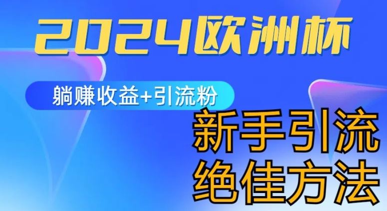 2024欧洲杯风口的玩法及实现收益躺赚+引流粉丝的方法，新手小白绝佳项目【揭秘】-玖哥网创