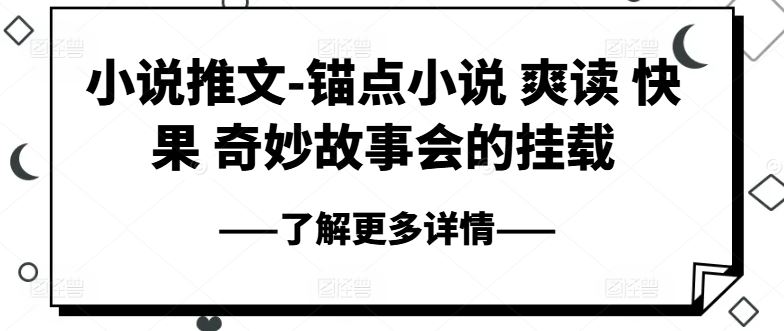 小说推文-锚点小说 爽读 快果 奇妙故事会的挂载-玖哥网创