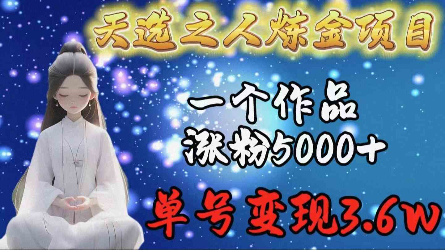 （9693期）天选之人炼金项目，一个作品涨粉5000+，单号变现3.6w-玖哥网创