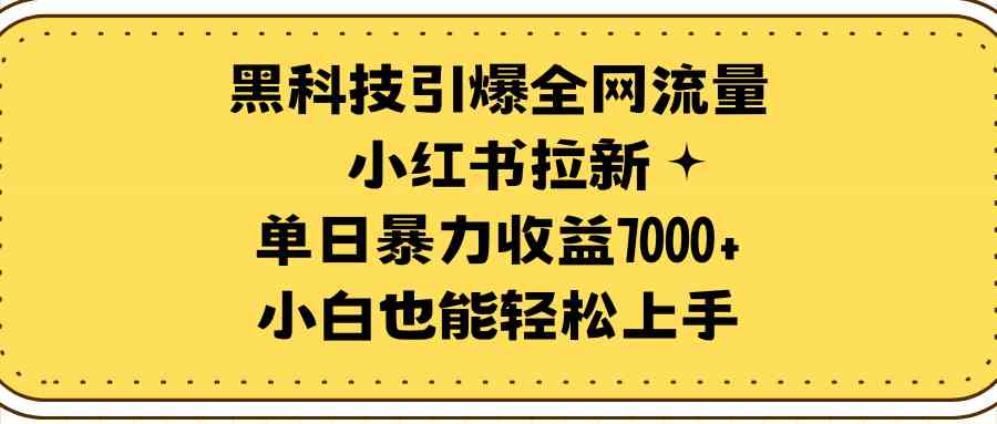 （9679期）黑科技引爆全网流量小红书拉新，单日暴力收益7000+，小白也能轻松上手-玖哥网创