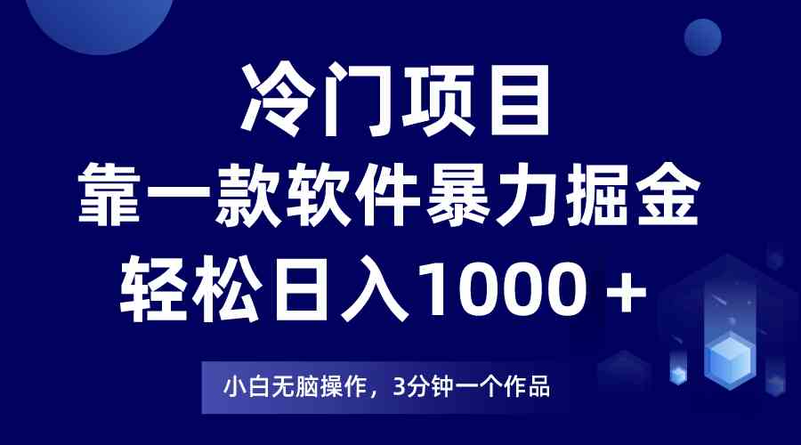 （9791期）冷门项目，靠一款软件暴力掘金日入1000＋，小白轻松上手第二天见收益-玖哥网创