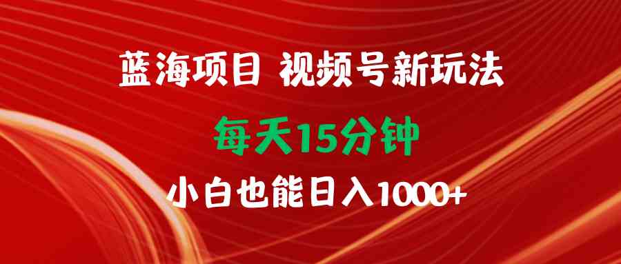 （9813期）蓝海项目视频号新玩法 每天15分钟 小白也能日入1000+-玖哥网创