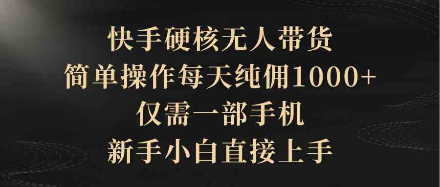 （9862期）快手硬核无人带货，简单操作每天纯佣1000+,仅需一部手机，新手小白直接上手-玖哥网创