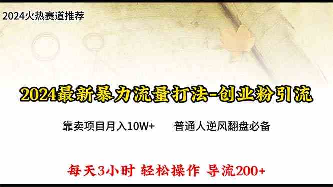 （10151期）2024年最新暴力流量打法，每日导入300+，靠卖项目月入10W+-玖哥网创