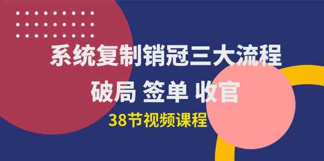 （10171期）系统复制 销冠三大流程，破局 签单 收官（38节视频课）-玖哥网创