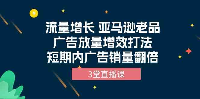 （10112期）流量增长 亚马逊老品广告放量增效打法，短期内广告销量翻倍（3堂直播课）-玖哥网创