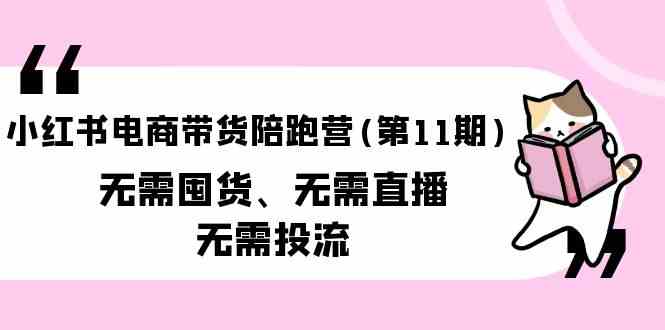 （9996期）小红书电商带货陪跑营(第11期)无需囤货、无需直播、无需投流（送往期10套）-玖哥网创