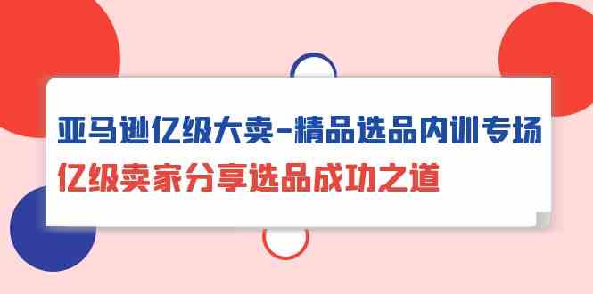 （10034期）亚马逊亿级大卖-精品选品内训专场，亿级卖家分享选品成功之道-玖哥网创