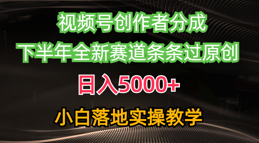 （10294期）视频号创作者分成最新玩法，日入5000+  下半年全新赛道条条过原创，小…-玖哥网创
