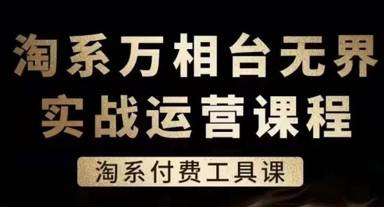 淘系万相台无界实战运营课，淘系付费工具课-玖哥网创