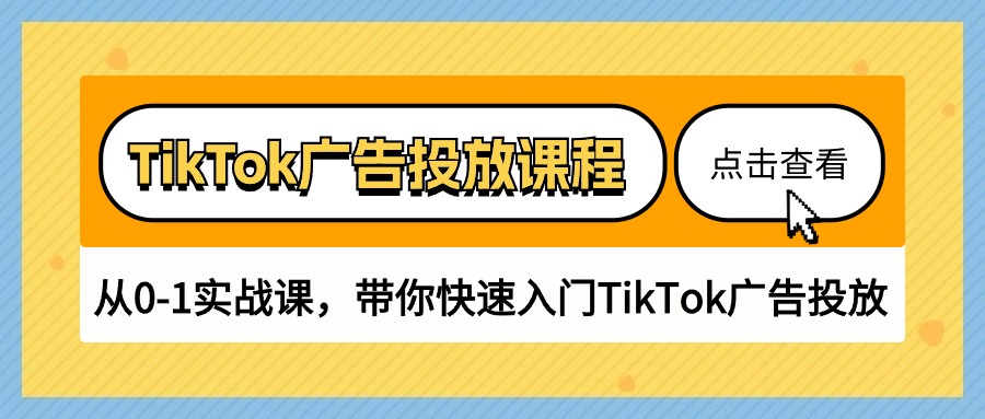 （10731期）TikTok广告投放课程，从0-1实战课，带你快速入门TikTok广告投放（30节课）-玖哥网创