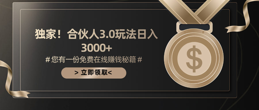 （10727期）游戏合伙人3.0，日入3000+，无限扩大的蓝海项目-玖哥网创