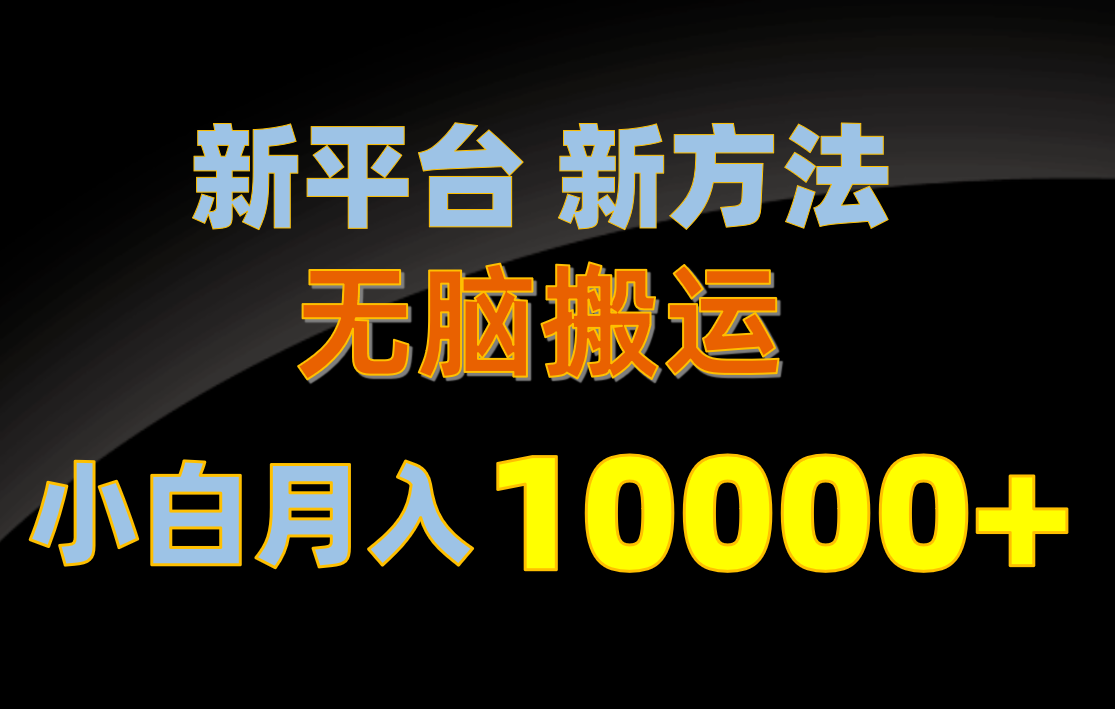 （10605期）新平台新方法，无脑搬运，月赚10000+，小白轻松上手不动脑-玖哥网创