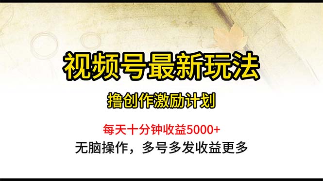 （10591期）视频号最新玩法，每日一小时月入5000+-玖哥网创