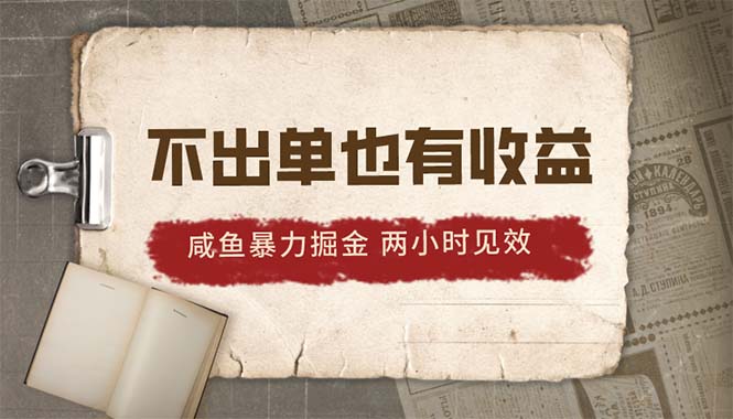 （10562期）2024咸鱼暴力掘金，不出单也有收益，两小时见效，当天突破500+-玖哥网创