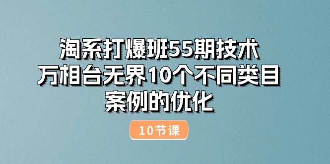 （10996期）淘系打爆班55期技术：万相台无界10个不同类目案例的优化（10节）-玖哥网创