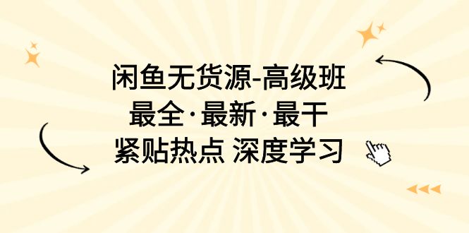 （10886期）闲鱼无货源-高级班，最全·最新·最干，紧贴热点 深度学习（17节课）-玖哥网创