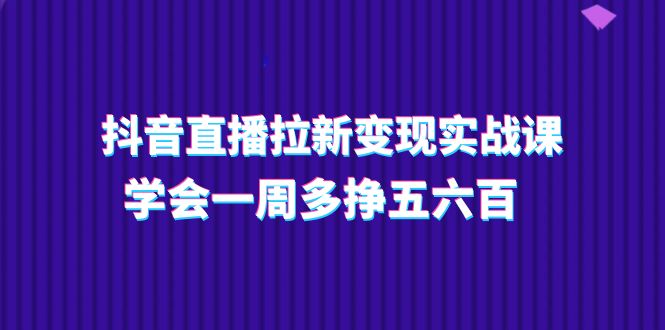 （11254期）抖音直播拉新变现实操课，学会一周多挣五六百（15节课）-玖哥网创