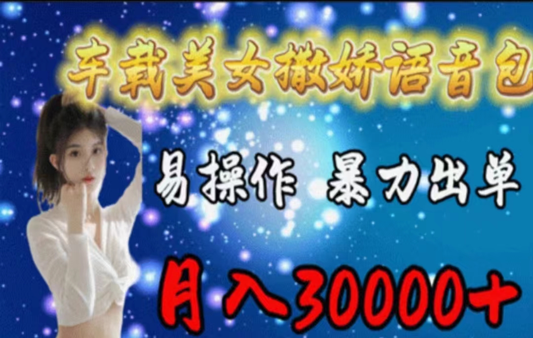 （11249期）车载美女撒娇语音包，执行就出单，月入3000＋，小白看完课程就能马上实操-玖哥网创