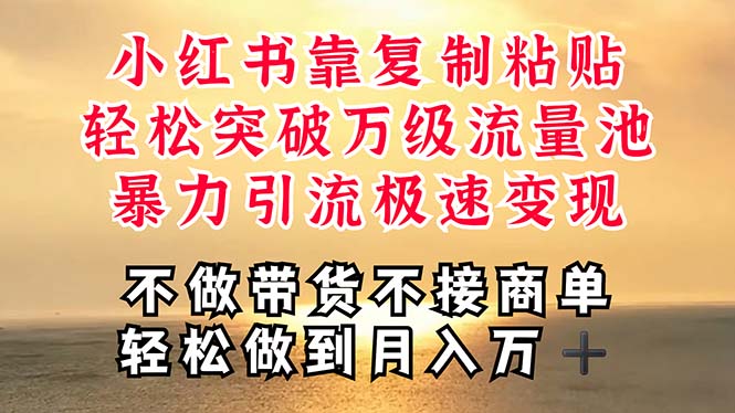 （11139期）深层揭秘小红书，靠复制粘贴，一周突破万级流量池，无脑搬运，暴力引流…-玖哥网创