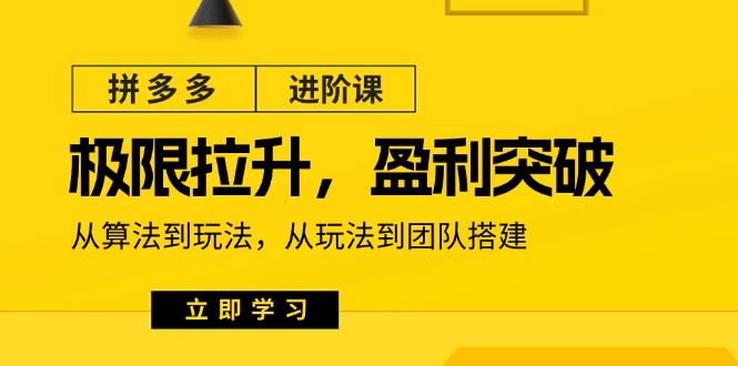 （11435期）拼多多·进阶课：极限拉升/盈利突破：从算法到玩法 从玩法到团队搭建-18节-玖哥网创