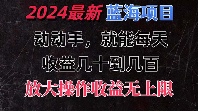 （11470期）有手就行的2024全新蓝海项目，每天1小时收益几十到几百，可放大操作收…-玖哥网创