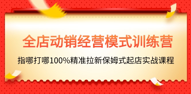 （11460期）全店动销-经营模式训练营，指哪打哪100%精准拉新保姆式起店实战课程-玖哥网创